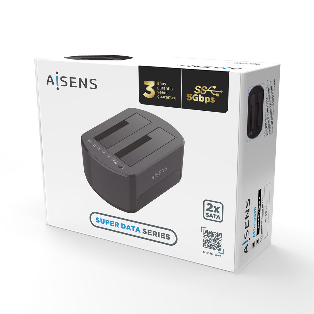 AISENS ASDS-D03B base de conexión para disco duro USB 3.2 Gen 1 (3.1 Gen 1) Type-B Negro (6)