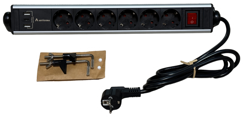 Regleta 6 ranuras + 3x USB A/C 1,4 m (4)