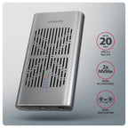 Axagon EEM2-20GD base de conexión para disco duro USB 3.2 Gen 2 (3.1 Gen 2) Type-C Negro, Gris (2)