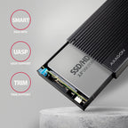 Axagon EE25-GTR USB-C 3.2 Gen 2 - SATA 6G 2.5\" externes Festplattengehäuse geriffelt Carcasa de disco duro/SSD Negro 2.5" (4)