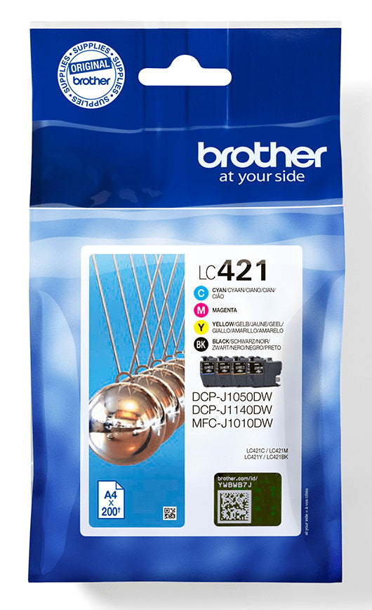 Brother LC-421VAL PagePack 4 pieza(s) Original Rendimiento estándar Negro, Cian, Magenta, Amarillo (2)