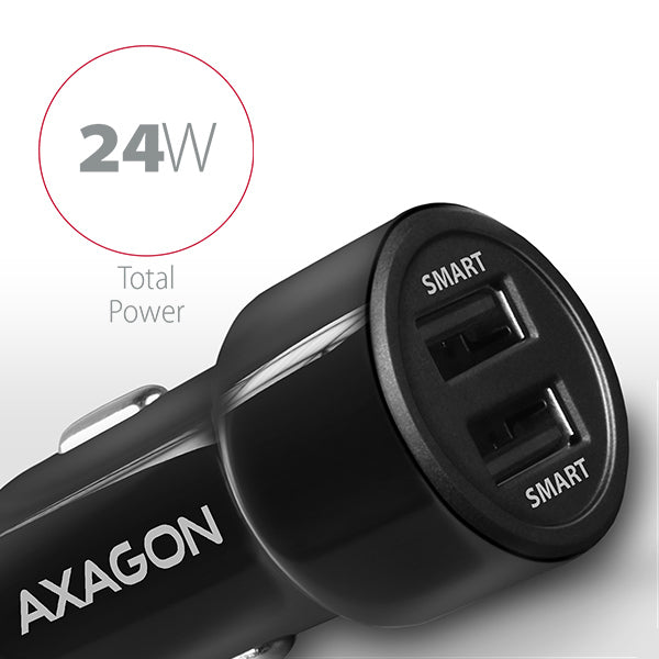 Axagon PWC-5V5 cargador de dispositivo móvil Teléfono móvil, Smartphone, Tableta, Universal Negro Encendedor de cigarrillos Carga rápida Auto (2)