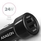 Axagon PWC-5V5 cargador de dispositivo móvil Teléfono móvil, Smartphone, Tableta, Universal Negro Encendedor de cigarrillos Carga rápida Auto (2)