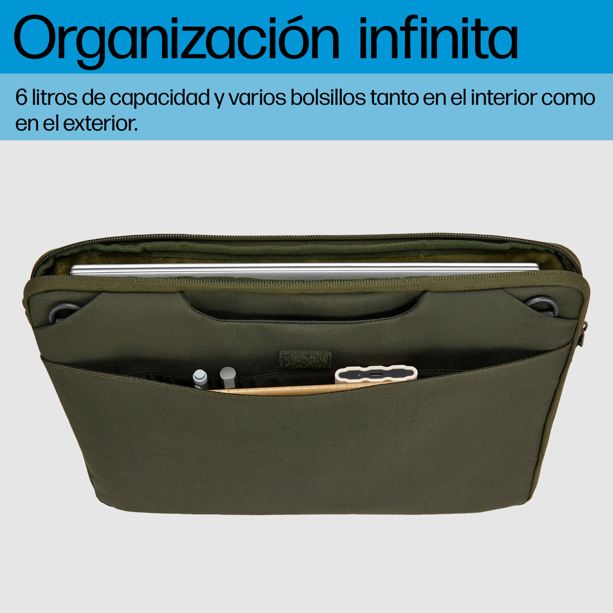 HP 15.6 Modular Laptop Sleeve 39,6 cm (15.6") Verde, Gris (6)