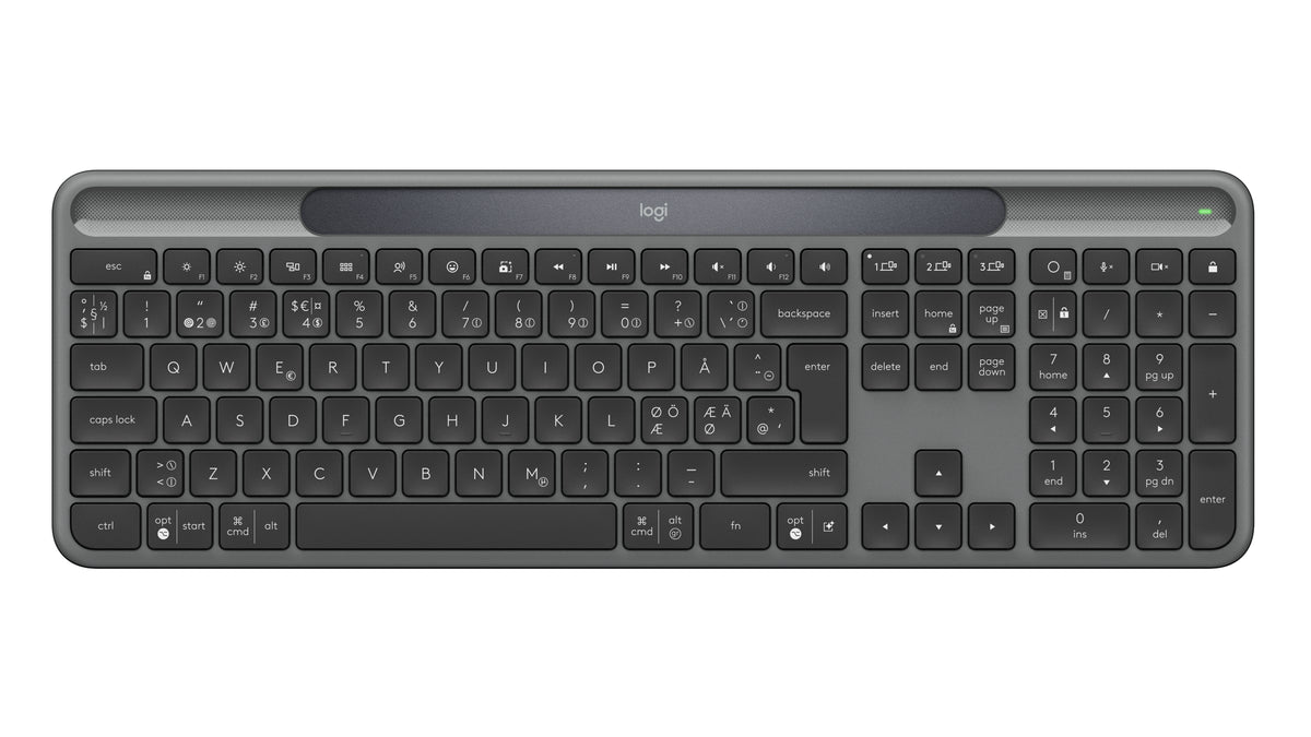 Logitech Signature Slim Solar + K980 teclado Universal RF Wireless + Bluetooth QWERTY Danés, Finlandés, Noruego, Sueco Grafito (2)