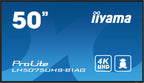 iiyama LH5075UHS-B1AG pantalla de señalización Pantalla plana para señalización digital 125,7 cm (49.5") LCD Wifi 500 cd / m² 4K Ultra HD Negro Procesador incorporado Android 11 24/7 (2)