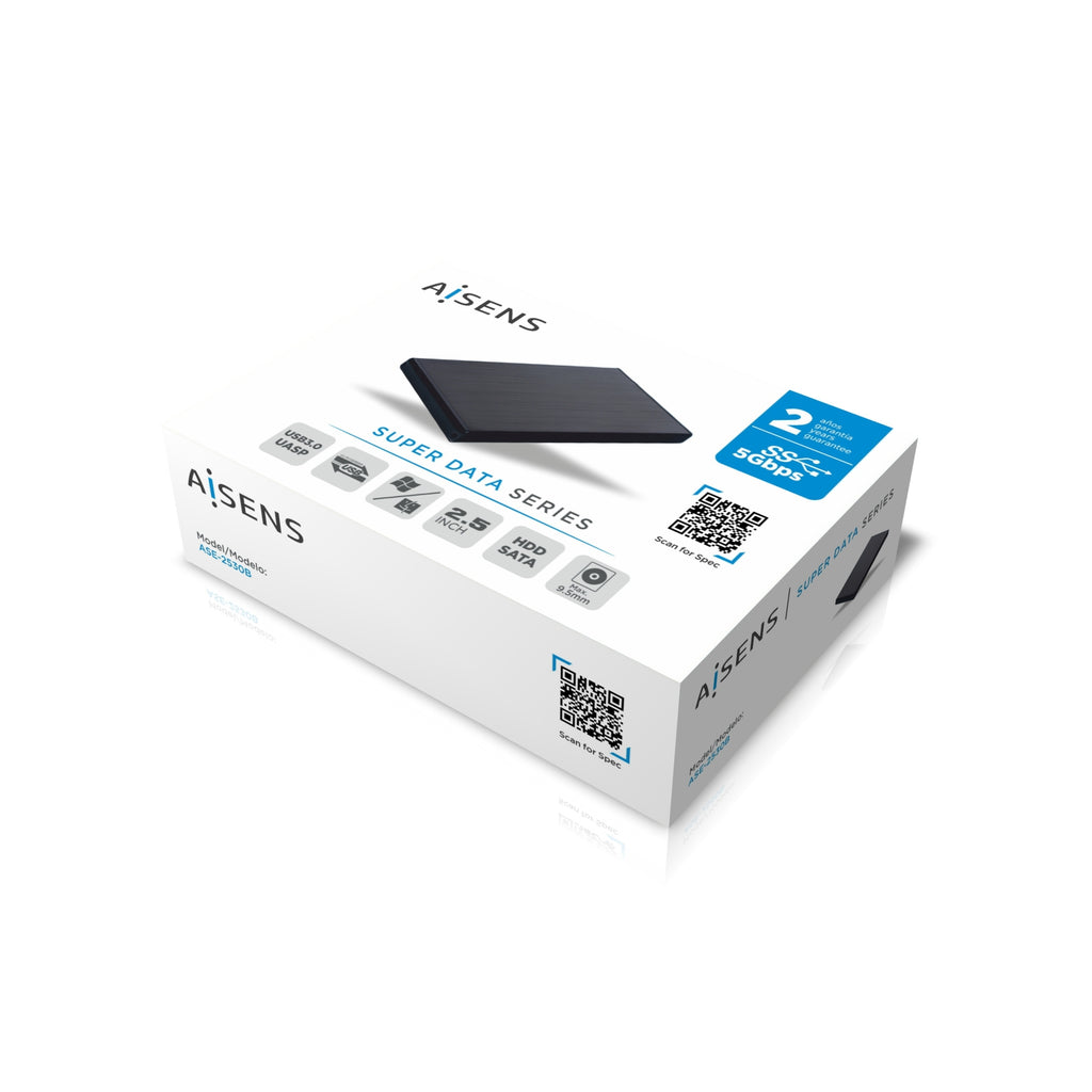 AISENS ASE-2530B caja para disco duro externo Caja de disco duro (HDD) Negro 2.5" (6)