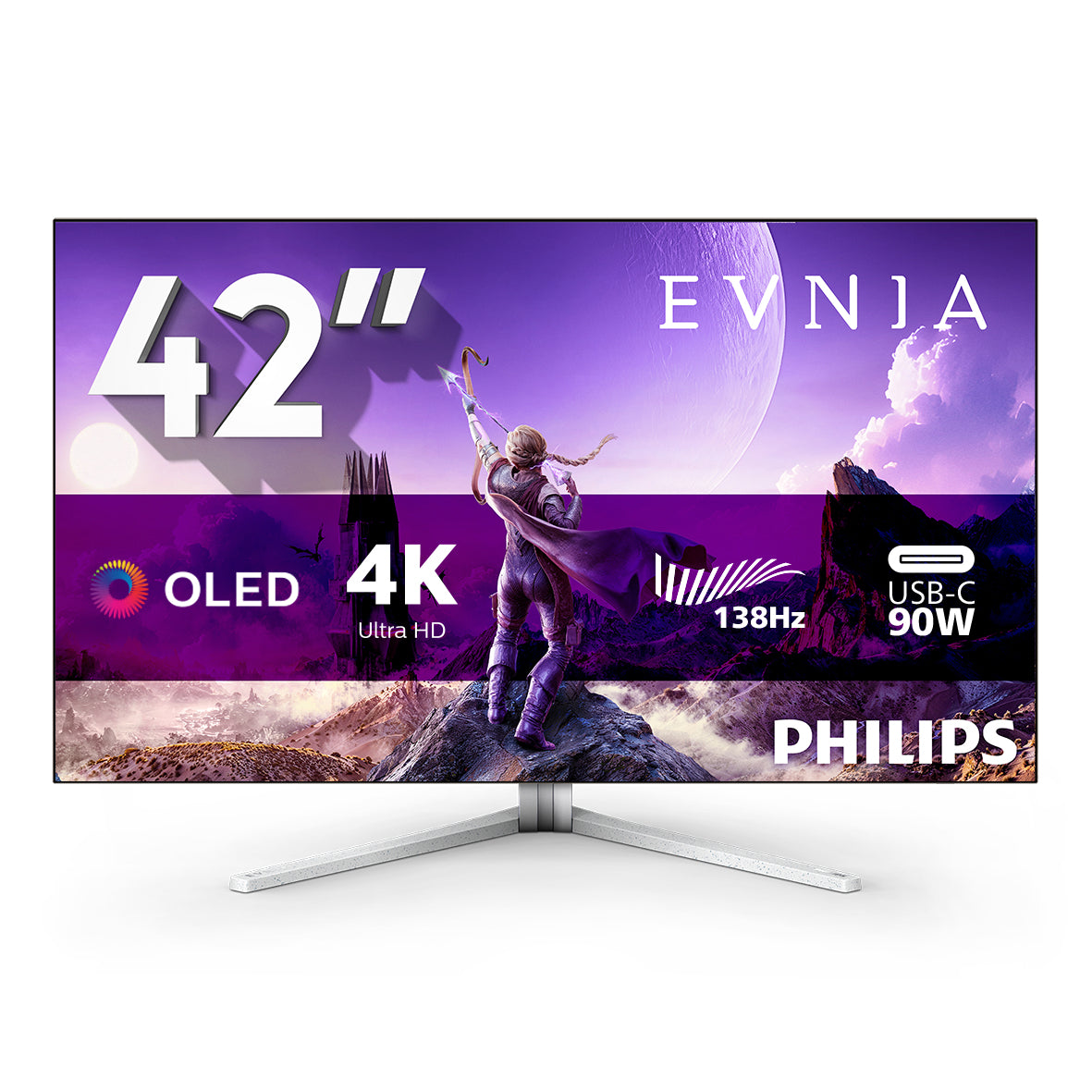 Philips 42M2N8900/00 pantalla para PC 105,5 cm (41.5") 3840 x 2160 Pixeles 4K Ultra HD OLED Blanco (2)