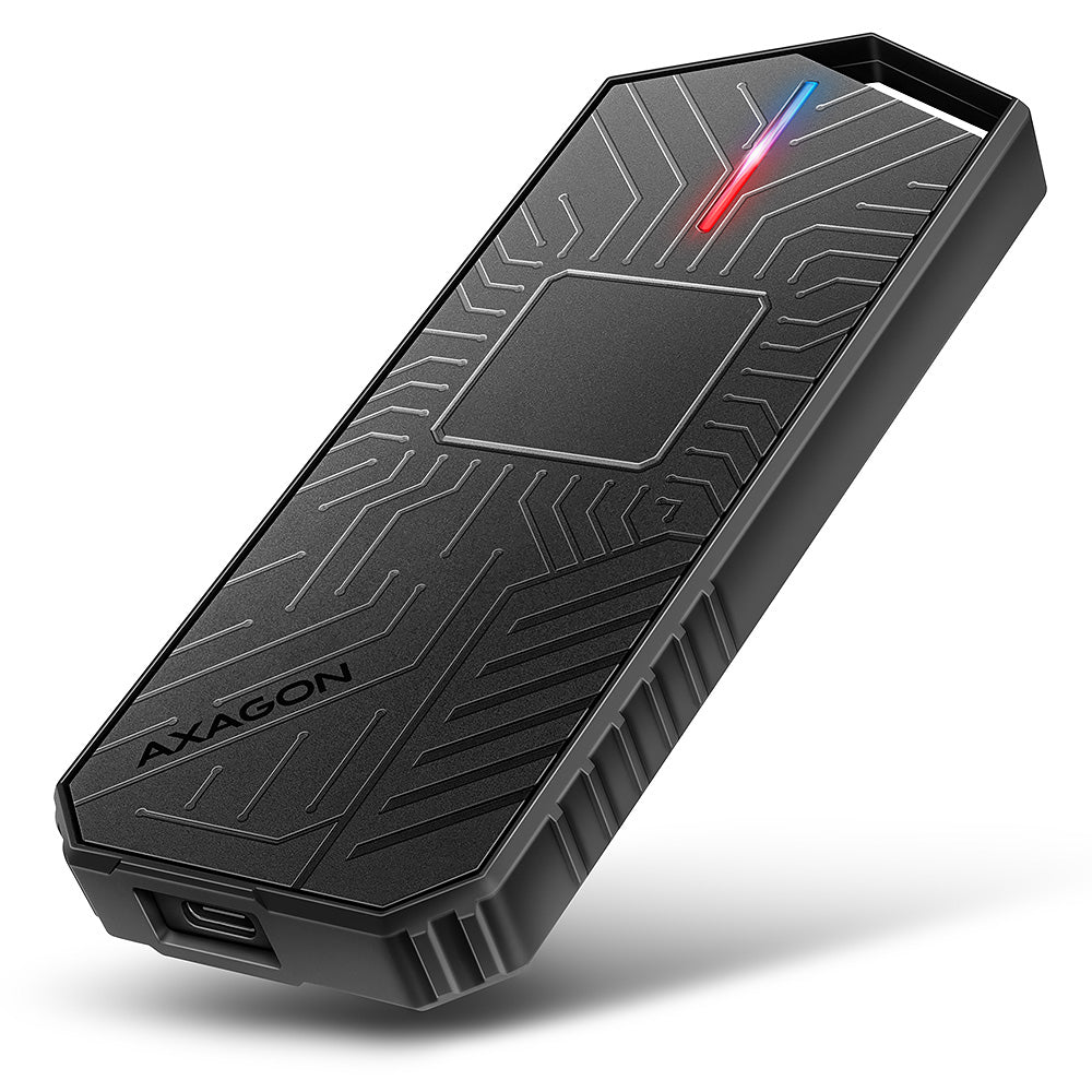 Axagon EEM2-GAM, USB-C 10Gbps - NVMe & SATA SSD GAME M.2 box, bezšroubkový Caja externa para unidad de estado sólido (SSD) Negro