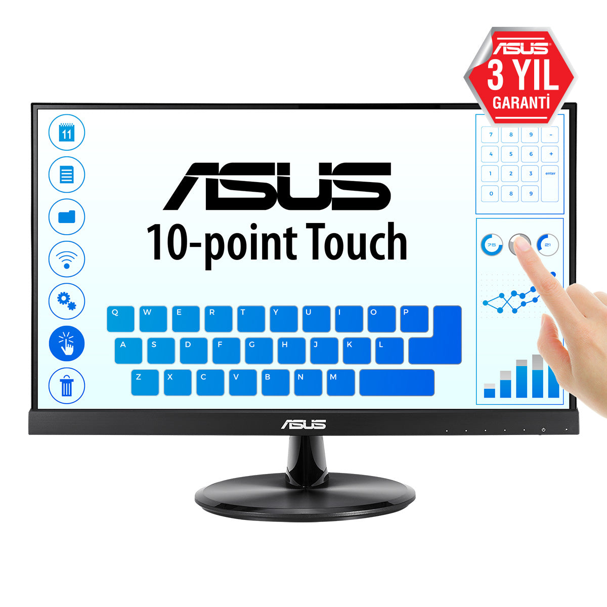 ASUS VT229H pantalla para PC 54,6 cm (21.5") 1920 x 1080 Pixeles Full HD LED Pantalla táctil Negro (3)