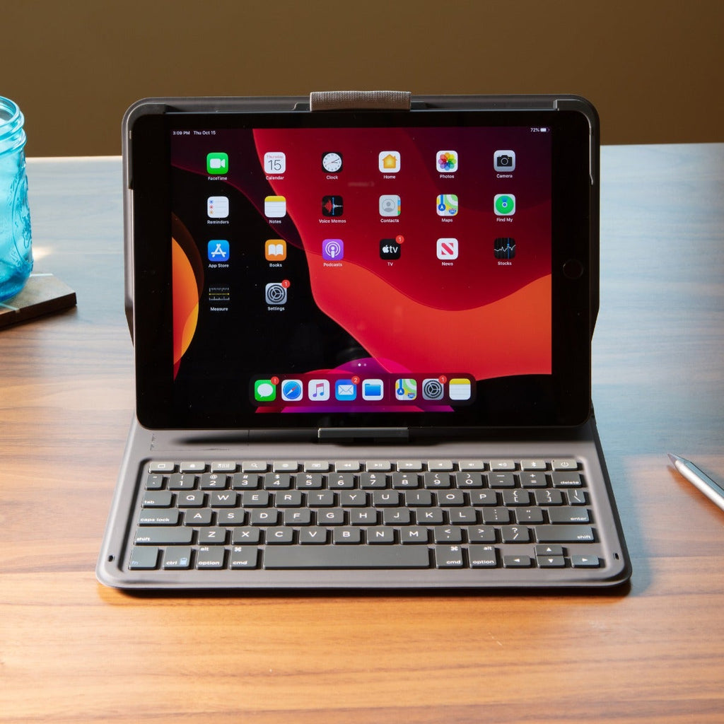 ZAGG Messenger Folio 2 QWERTY Inglés Bluetooth Carbón vegetal