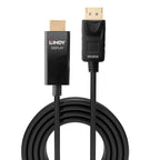 Lindy 40924 adaptador de cable de vídeo 0,5 m DisplayPort HDMI tipo A (Estándar) Negro (3)