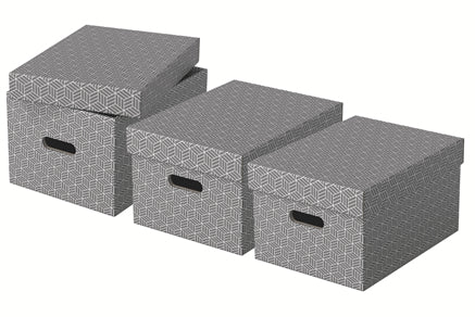 Esselte Aufbewahrungsbox Home M Mittel 3 Stueck Weiss archivador organizador Caja de cartón Gris (3)