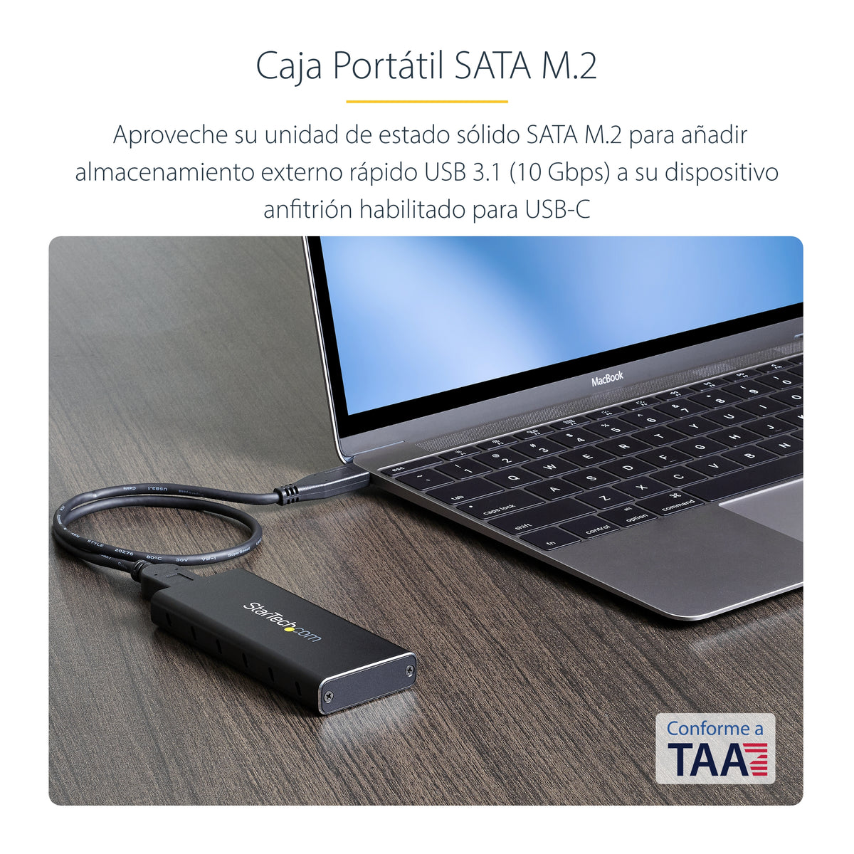 StarTech.com SM21BMU31C3 caja para disco duro externo Caja externa para unidad de estado sólido (SSD) Negro, Plata (6)