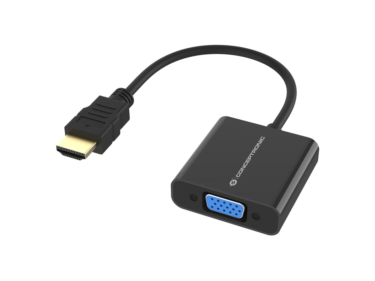 Conceptronic ABBY20B adaptador de cable de vídeo 0,25 m HDMI tipo A (Estándar) VGA (D-Sub) Negro (2)