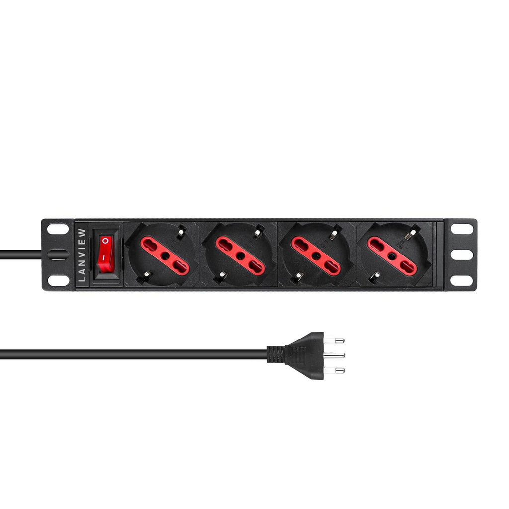 Lanview LVR-2MIT-SW-IT4 unidad de distribución de energía (PDU) 1U Negro (2)