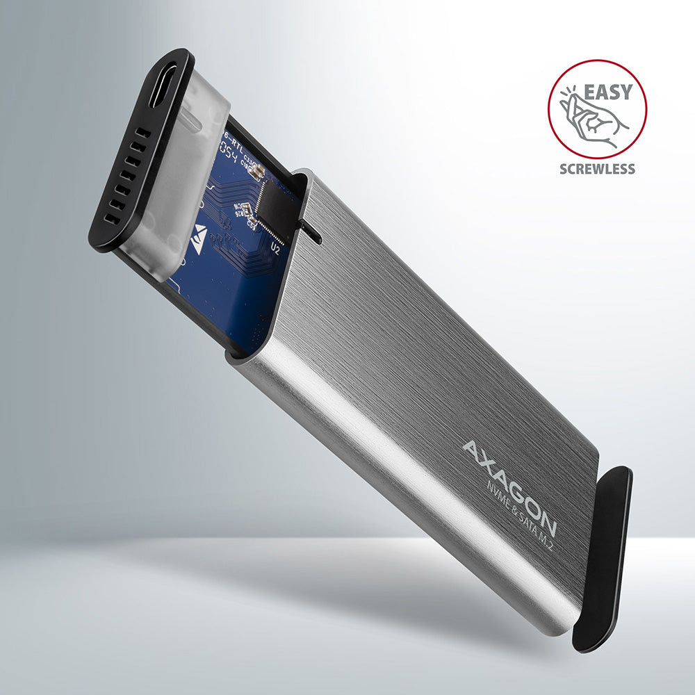 Axagon EEM2-SG2 caja para disco duro externo Caja externa para unidad de estado sólido (SSD) Gris M.2 (3)