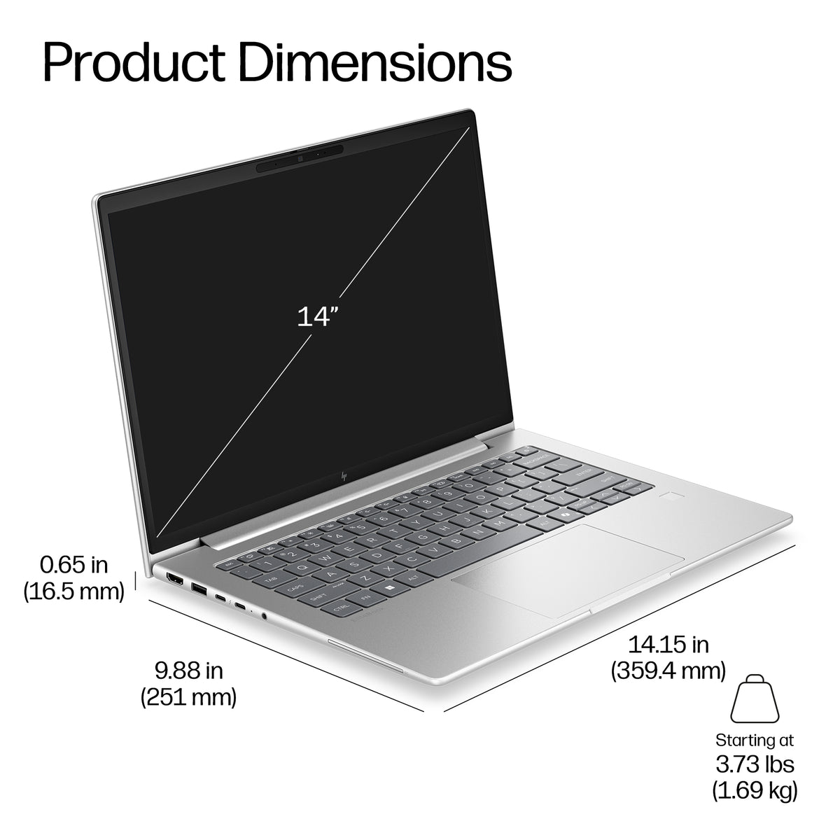 HP EliteBook 6 G2i 14 AI PC Intel Core 7 350 Laptop 35.6 cm (14") WUXGA 32 GB LPDDR5x-SDRAM 512 GB SSD Wi-Fi 7 (802.11be) Windows 11 Pro Silver (5)