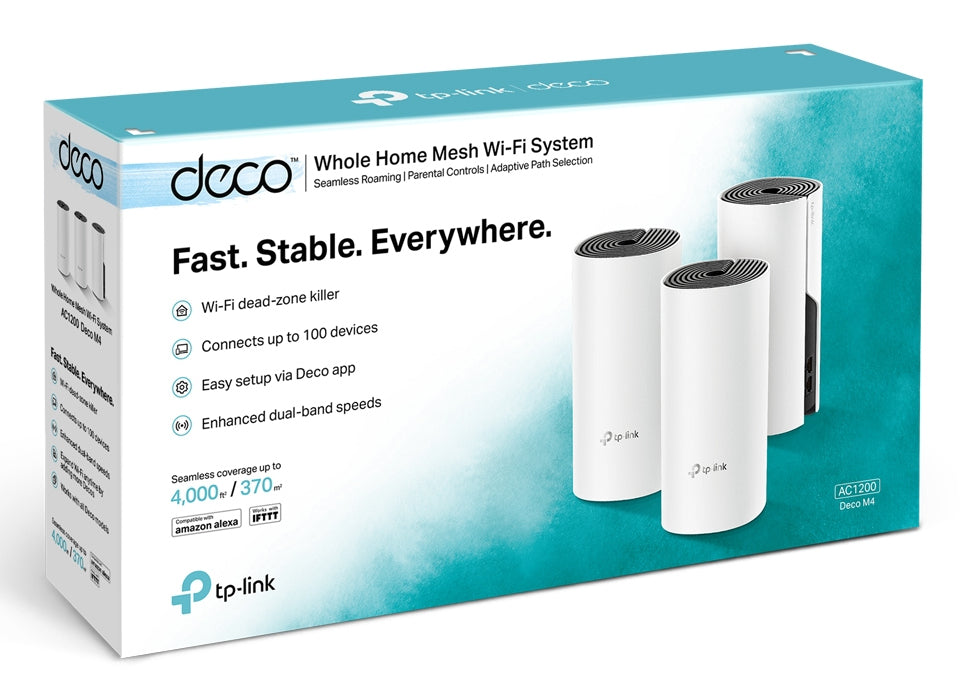 TP-Link Deco M4(3-pack) Doble banda (2,4 GHz / 5 GHz) Wi-Fi 5 (802.11ac) Blanco 2 Interno (4)