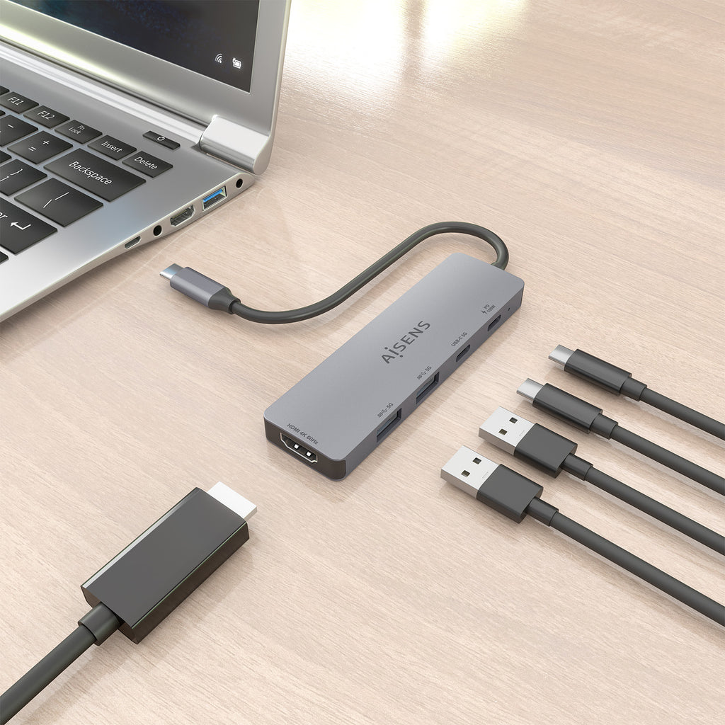 AISENS ASUC-5P028-GR base para portátil y replicador de puertos Alámbrico USB 3.2 Gen 1 (3.1 Gen 1) Type-C (6)