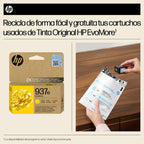 HP 937e EvoMore Yellow Original Ink Cartridge cartucho de tinta 1 pieza(s) Alto rendimiento (XL) Amarillo (6)