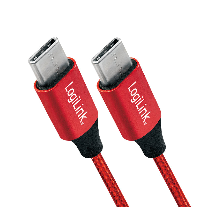 LogiLink CU0156 cable USB USB 2.0 1 m USB C Rojo (3)
