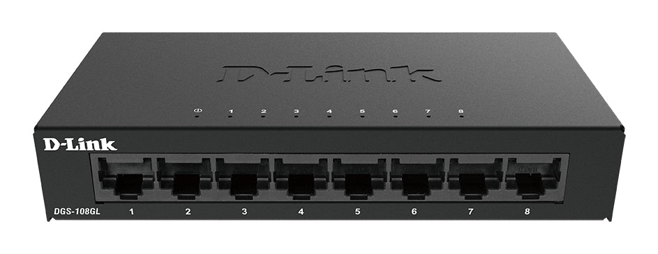 D-Link DGS-108GL No administrado Gigabit Ethernet (10/100/1000) Escritorio Negro