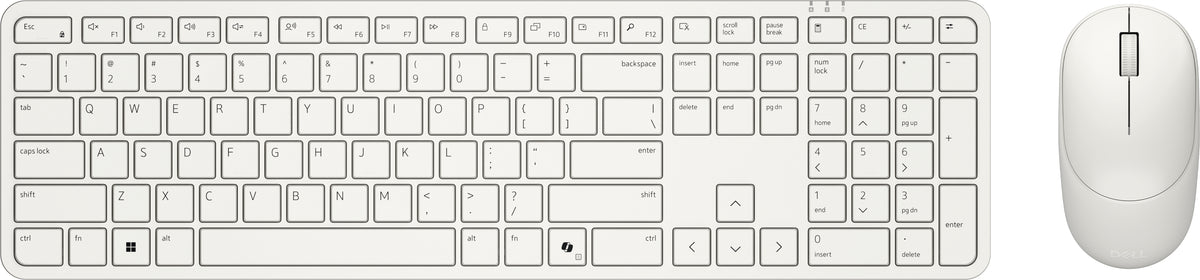 DELL Pro 5 KM526 teclado Ratón incluido Hogar / Oficina RF inalámbrico QWERTY Internacional de EE.UU. Blanco (2)