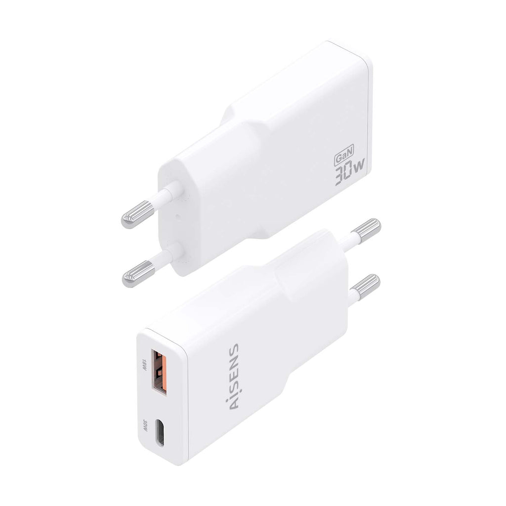 AISENS ASCH-30W2P046-W cargador de dispositivo móvil Cámara digital, MP3, MP4, Teléfono móvil, Navegante, Portátil, Consola de juegos portátil, Smartphone, Tableta, Universal Blanco Corriente alterna Carga rápida Interior (4)