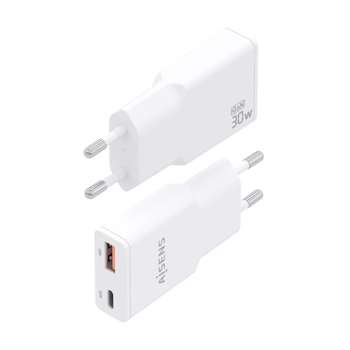 AISENS ASCH-30W2P046-W cargador de dispositivo móvil Cámara digital, MP3, MP4, Teléfono móvil, Navegante, Portátil, Consola de juegos portátil, Smartphone, Tableta, Universal Blanco Corriente alterna Carga rápida Interior (4)