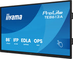 iiyama TE8613A-B3AG pantalla de señalización Panel plano interactivo 2,17 m (85.6") LCD Wifi 500 cd / m² 4K Ultra HD Negro Pantalla táctil Procesador incorporado Android 24/7 (5)