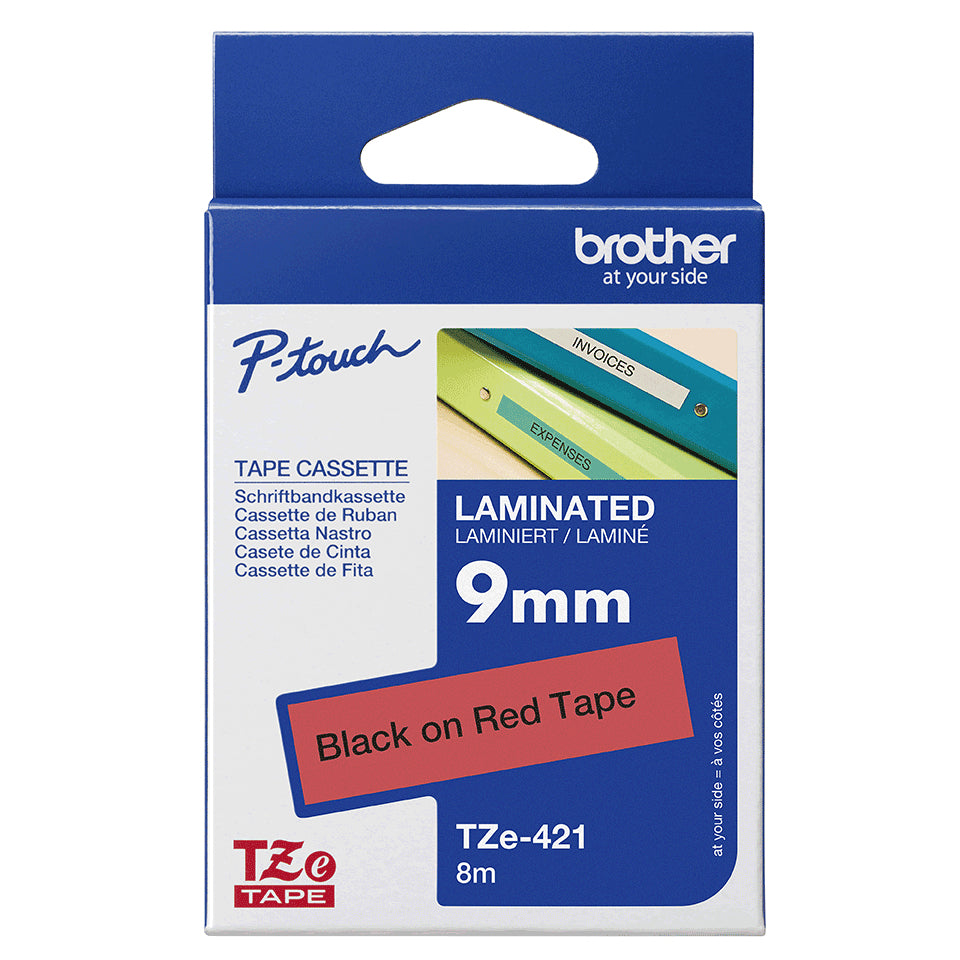 Brother TZE-421 cinta para impresora de etiquetas Negro sobre rojo (4)