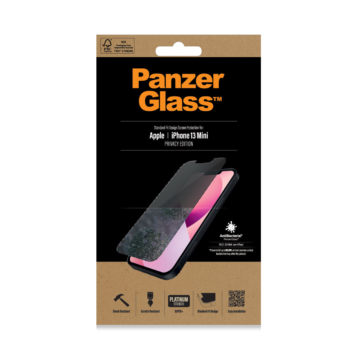 PanzerGlass ® Privacy Screen Protector iPhone 13 Mini | Standard Fit Protector de pantalla Apple 1 pieza(s) (2)