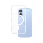 PanzerGlass ® HardCase Transparent w. White MagSafe iPhone 16 funda