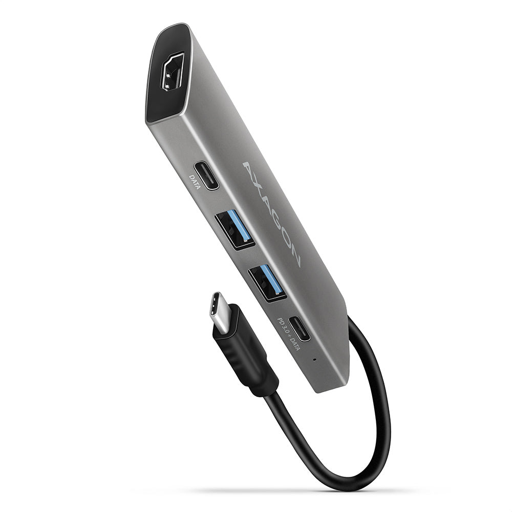 Axagon HMC-5G2 base para portátil y replicador de puertos Alámbrico USB 3.2 Gen 2 (3.1 Gen 2) Type-C Gris