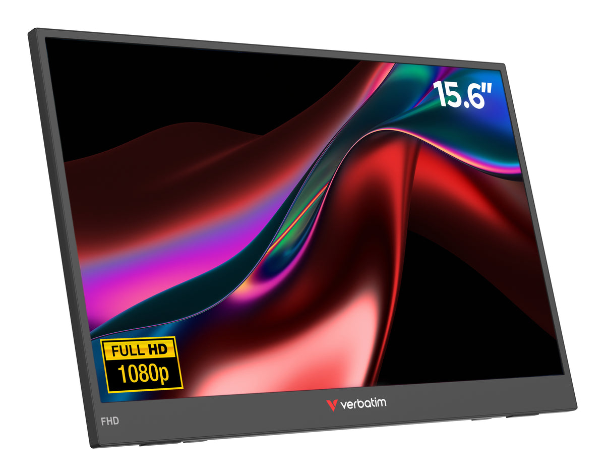 Verbatim Portable 15.6" FHD Monitor LIGHT Monitor portátil Negro 39,6 cm (15.6") LCD 1920 x 1080 Pixeles (2)