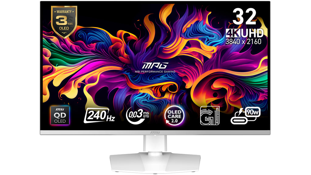 MSI MPG 321URXW QD-OLED pantalla para PC 80 cm (31.5") 3840 x 2160 Pixeles 4K Ultra HD Blanco (3)