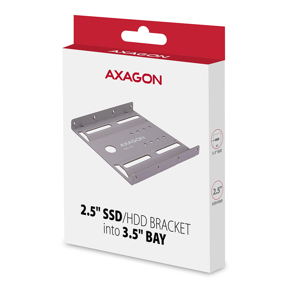 Axagon RHD-125B Halterahmen für 1x 2.5\" im 3.5\" Slot - grau Gris Metal (8)