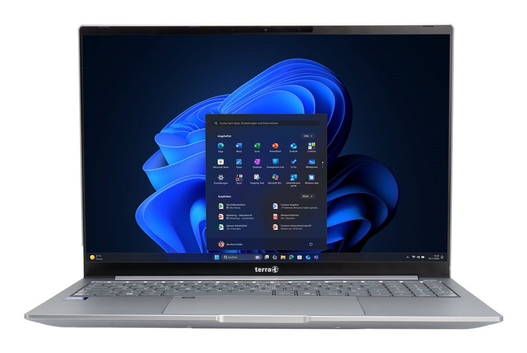 TERRA MOBILE 1552 Intel Core Ultra 5 125U Portátil 38,9 cm (15.3") WUXGA 16 GB DDR5-SDRAM 500 GB Wi-Fi 6E (802.11ax) Windows 11 Pro Plata Alemán (2)