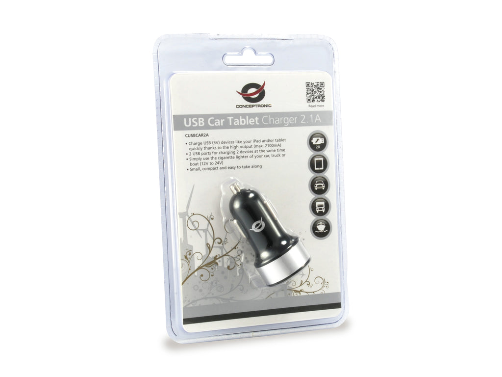 Conceptronic CUSBCAR2A cargador de dispositivo móvil Tableta Plata Encendedor de cigarrillos Auto (6)
