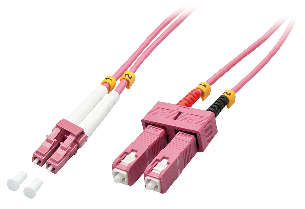 Lindy 46365 Cable de fibra óptica e InfiniBand 15 m LC SC Rosa (2)