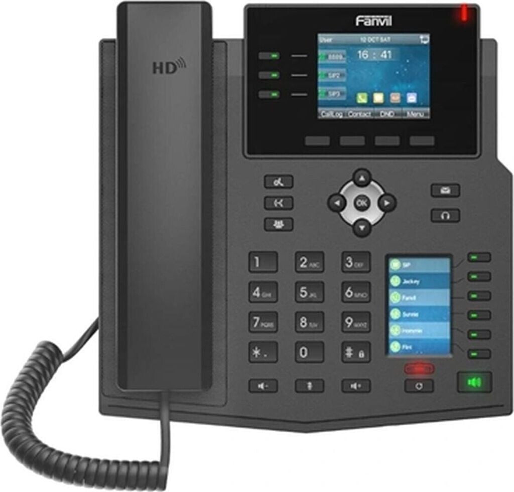 Fanvil X4U V2 teléfono IP negro 12 líneas LCD Wi-Fi