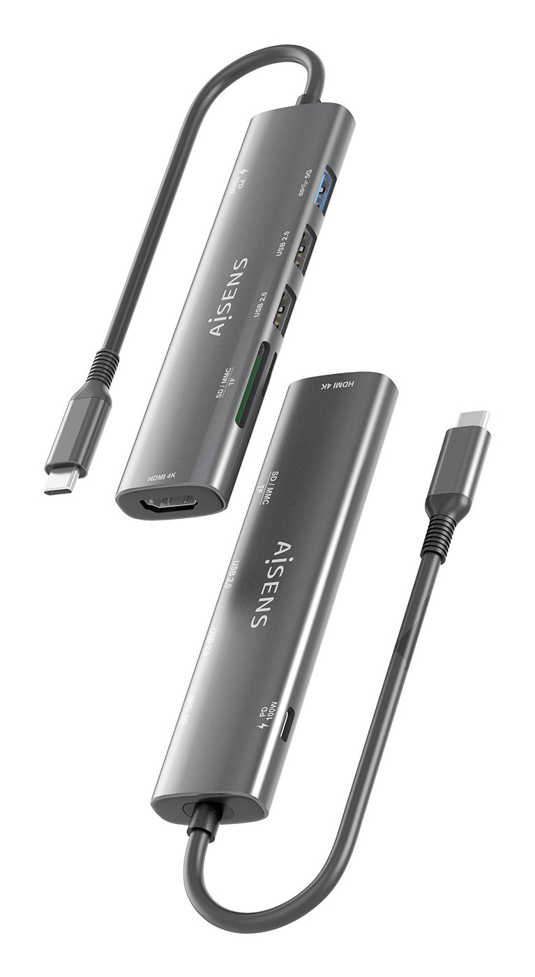 AISENS ASUC-7P027-GR base para portátil y replicador de puertos Alámbrico USB 3.2 Gen 1 (3.1 Gen 1) Type-C (9)