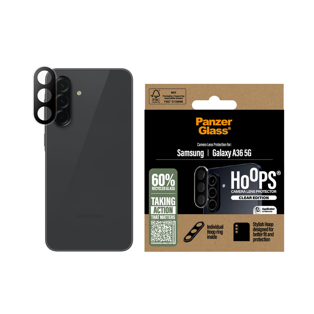 PanzerGlass ® Hoops® Camera Lens Protector Transparent Samsung Galaxy A36 5G Protector de pantalla 1 pieza(s) (2)