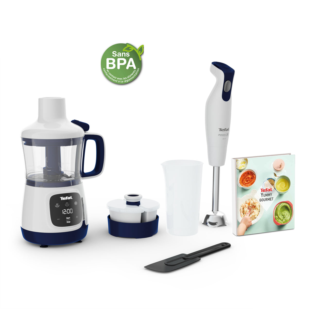 Tefal Yummy Gourmet HB55W4 0,8 L Batidora de vaso 600 W Blanco