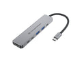 Conceptronic DONN33G base para portátil y replicador de puertos Alámbrico USB 3.2 Gen 1 (3.1 Gen 1) Type-C Plata
