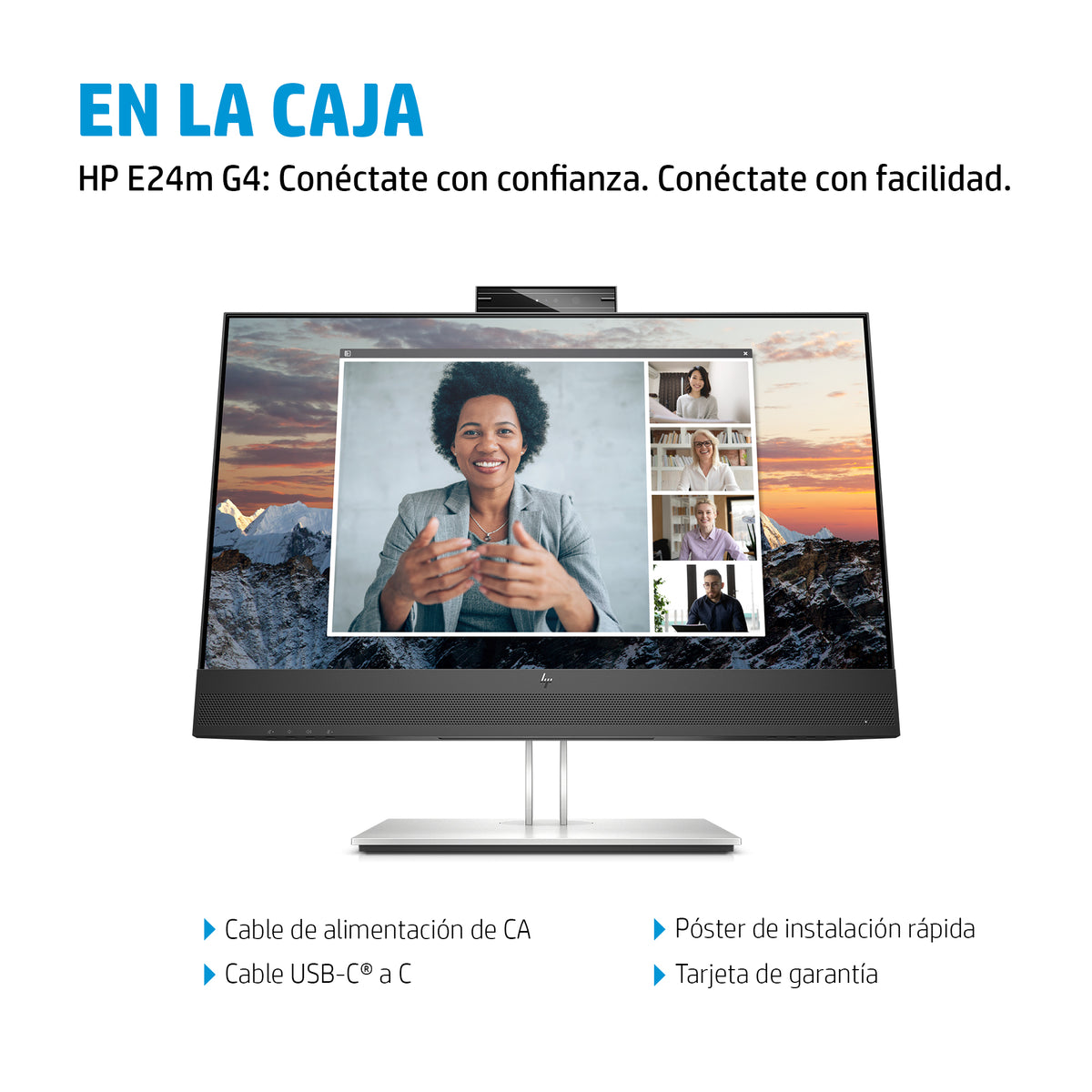HP E24m G4 FHD USB-C Conferencing Monitor pantalla para PC 60,5 cm (23.8") 1920 x 1080 Pixeles Full HD LCD Negro, Plata (5)