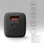 Axagon ACU-PQ20 wall charger QC3.0/AFC/FCP+ PD type-C 20 W - schwarz - USB Typ C Teléfono móvil, Smartphone, Reloj inteligente, Tableta, Universal Negro Corriente alterna Carga rápida Interior (4)