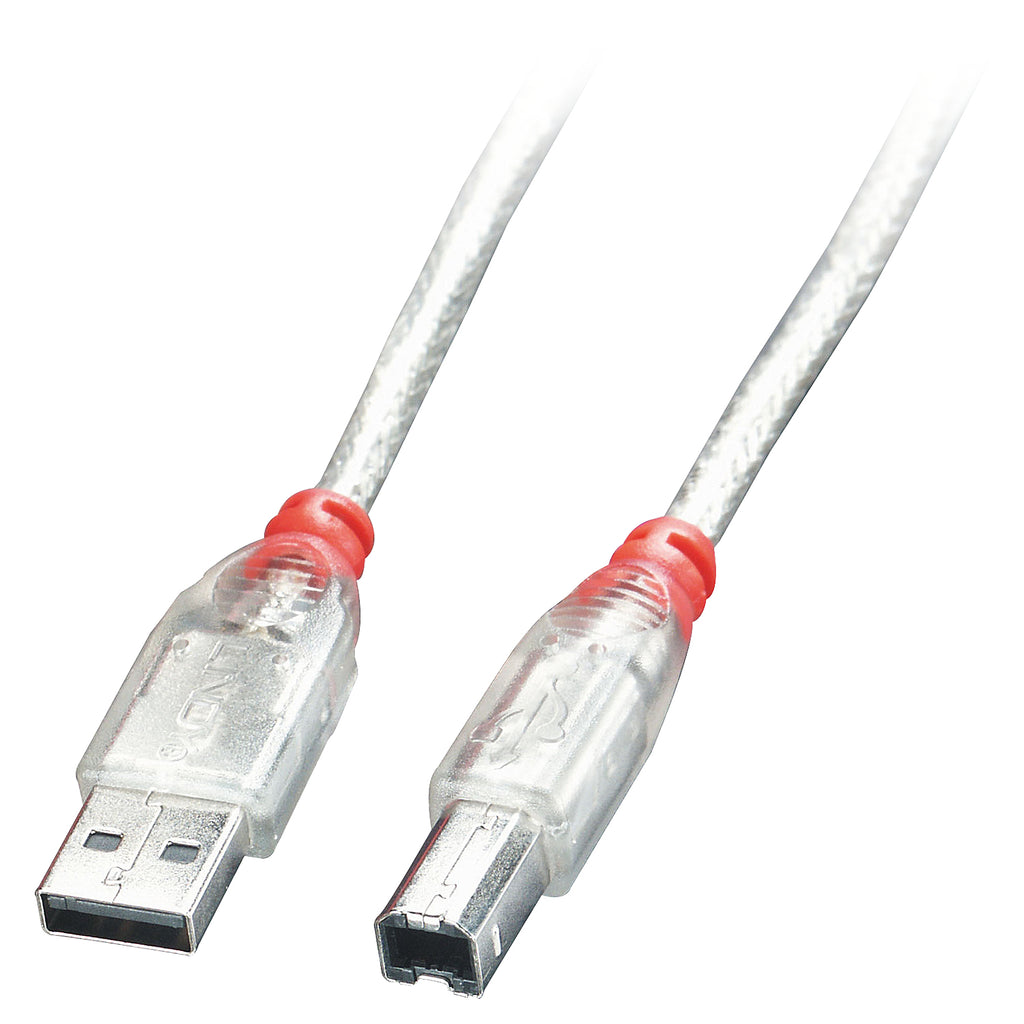 Lindy 41751 cable USB USB 2.0 0,5 m USB A USB B 0,48 Gbit/s Transparente (2)