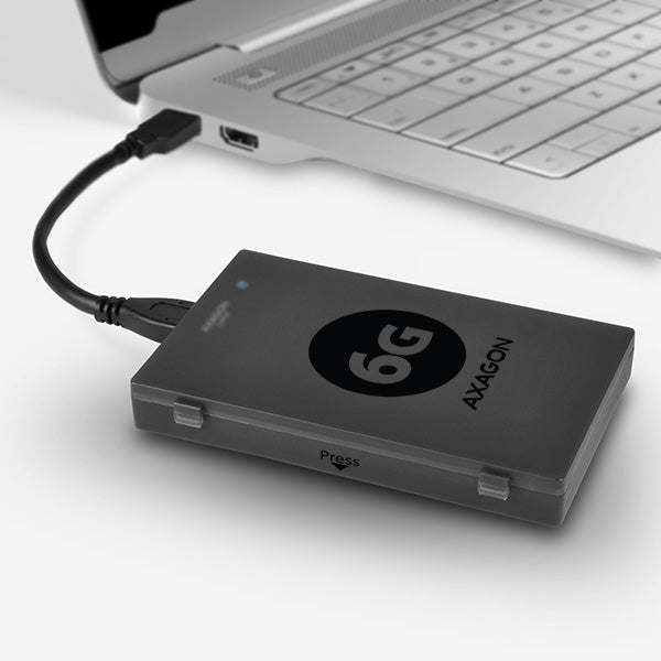 Axagon ADSA-1S6 caja para disco duro externo Carcasa de disco duro/SSD Negro 2.5" (4)